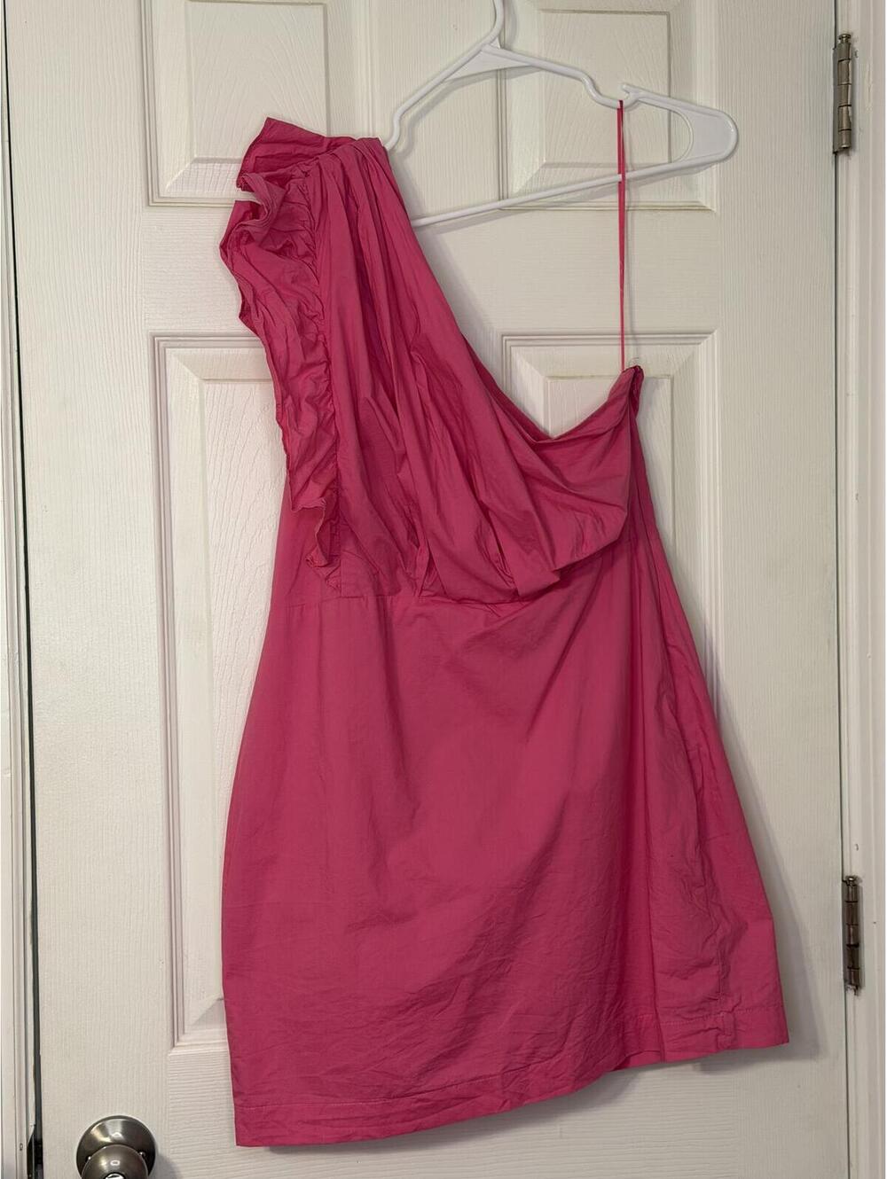 All About May Pink One Shoulder Mini Dress Size 10